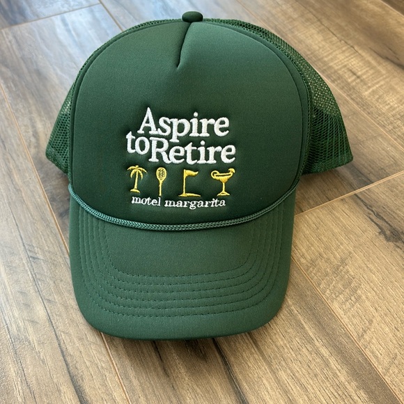 Aspire to Retire Green Trucker Hat - Picture 1 of 3